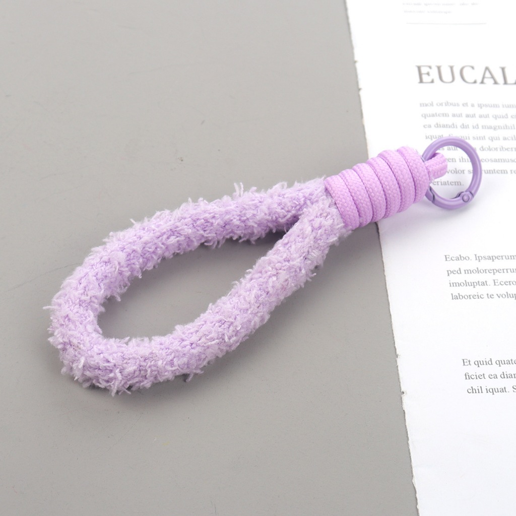 tali gantungan hp bulu | strap hp | gantungan tas girl gift lucu 0002 purple