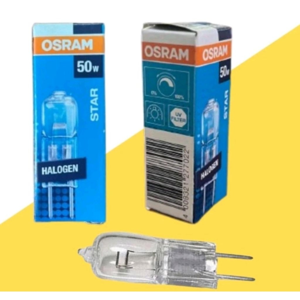 Lampu Halogen Kacang Osram 12v 50w Cahaya Kuning Pijar(Harga Perpcs)