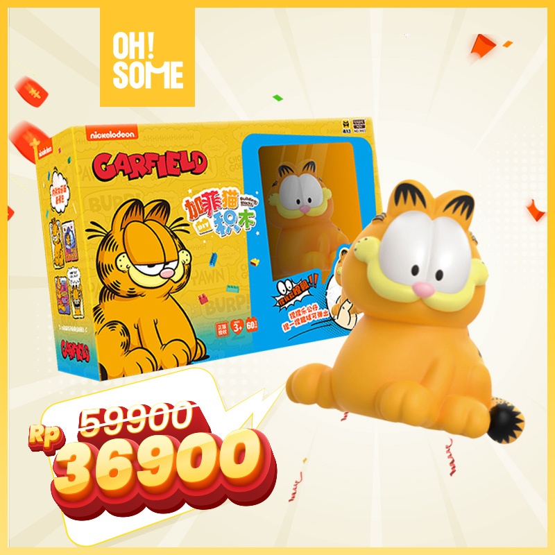 OHSOME Mr.Man Garfield Building Blocks Set A 60 pcs / Mainan Balok Susun DIY Garfield Bentuk Mobil 6