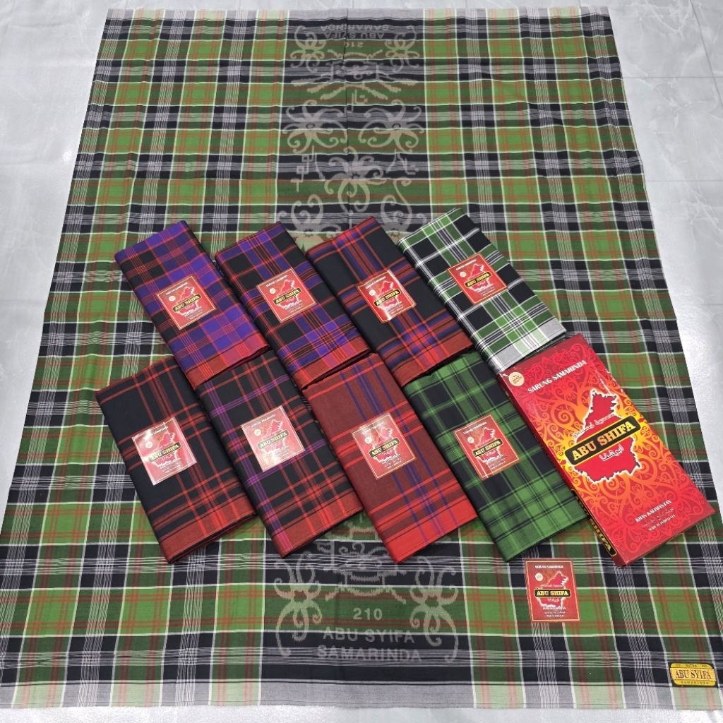 Sarung Samarinda Tenun 210 Abu shifa , Sarung Khas Kalimantan Khas Borneo