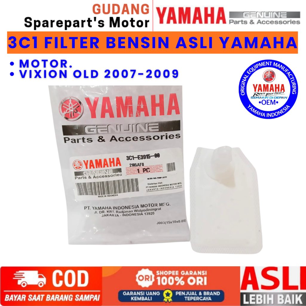 FILTER BENSIN MOTOR 3C1 ASLI YAMAHA VIXION OLD PRESISI KUALITAS TERJAMIN DAN TAHAN LAMA