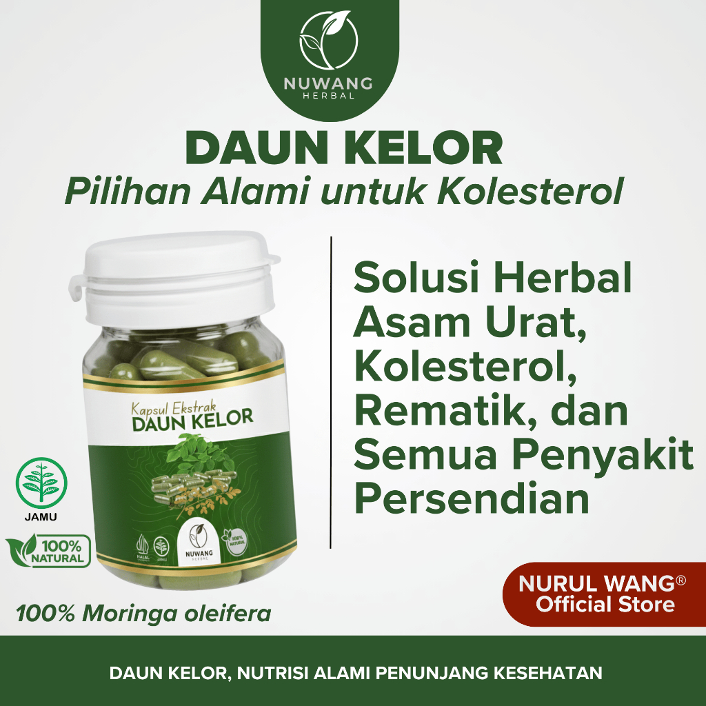 Kapsul Daun Kelor Original 100% | Herbal Kelor Asli | Kapsul Kelor Murni