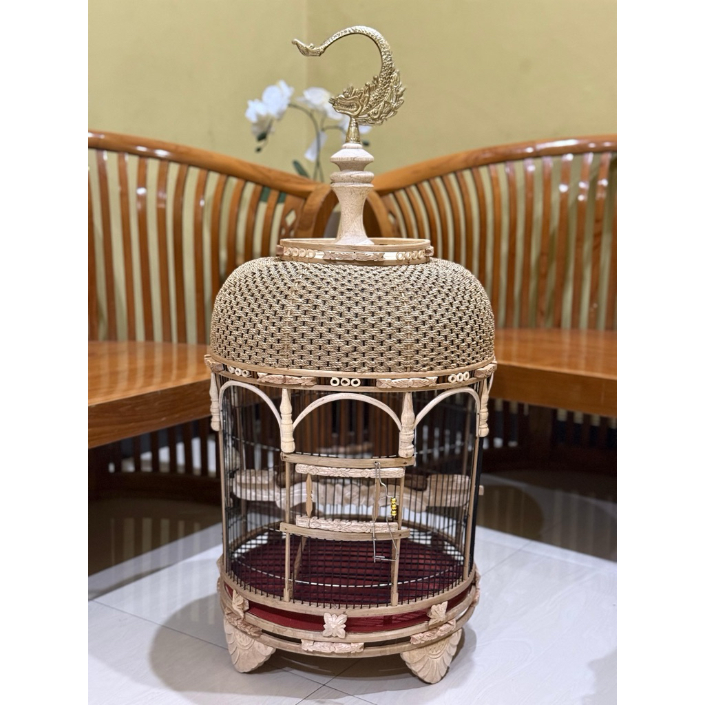 sangkar burung perkutut mashio uwer full bambu