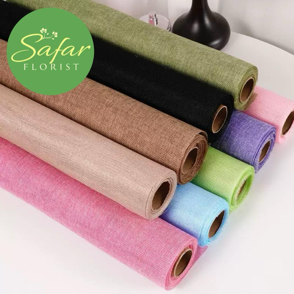 [1 Roll ] Jute Korea Flower Wrapping Mesh Kertas Bunga Jala Paper Karung Pembungkus Buket Goni