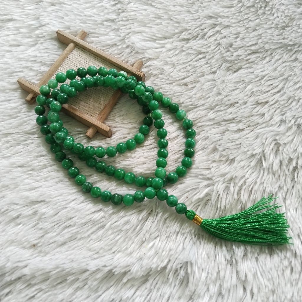 Tasbih Batu Giok Hijau China Green Jade 99 8mm