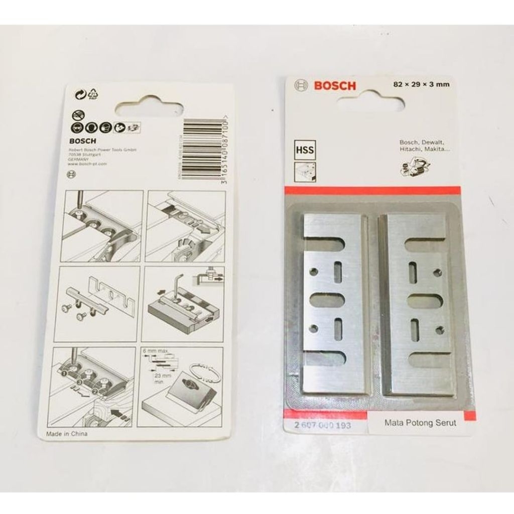 Mata Planer Blade BOSCH / Mata Ketam TCT / Mata Pisau Serut Planer HSS BOSCH ( isi 2pcs)