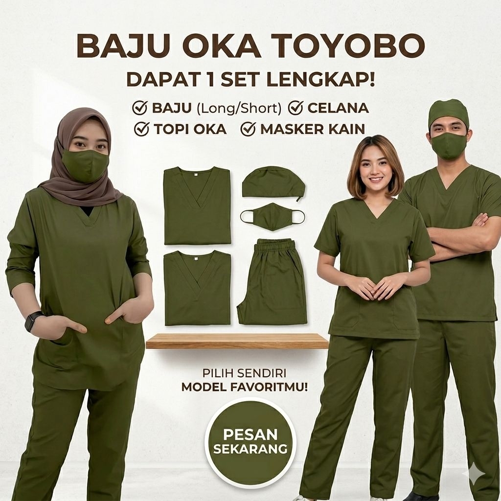 TOYOBO army baju jaga oka ok perawat dokter bidan nakes
