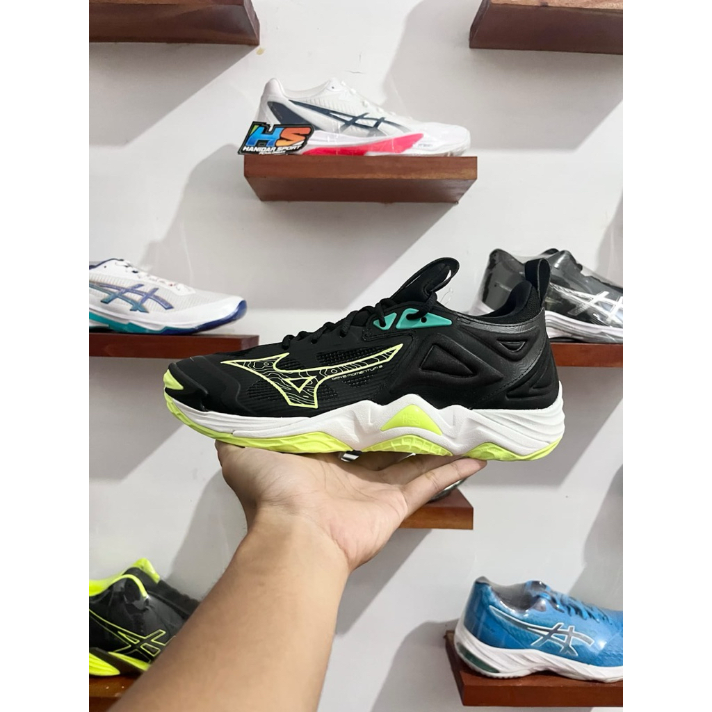 Mizuno Wave Momentum 3 Original - Black/Mizuno Neo Lime/Atlantis