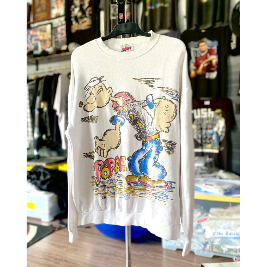Crewneck movie film kartun Popeye si pelaut vintage 90’s official art