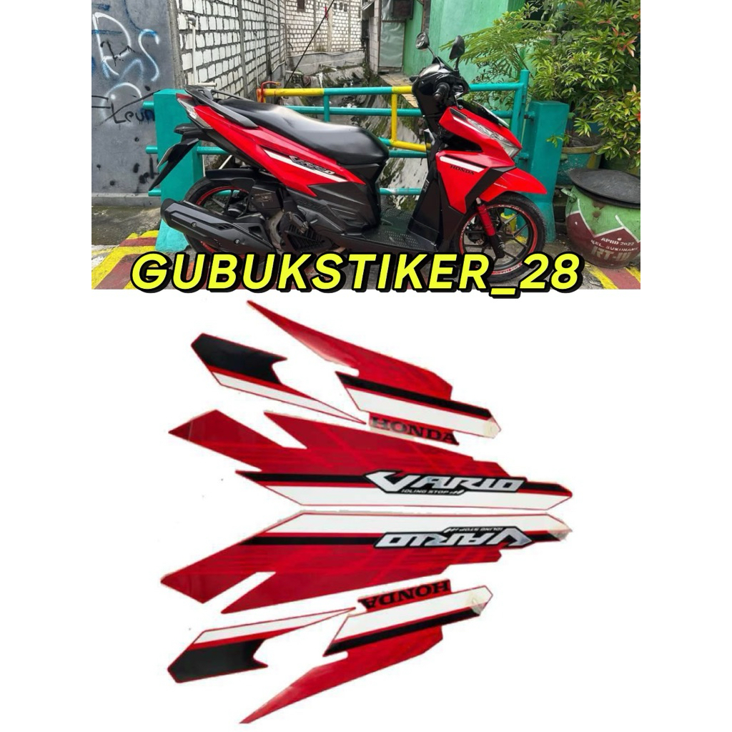 ORIGINAL STRIPING STIKER LIS BODY MOTOR HONDA VARIO 125 2017 MERAH