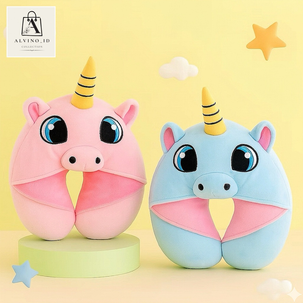 Bantal Leher Unicorn Lucu Bantal Leher Travel SNI