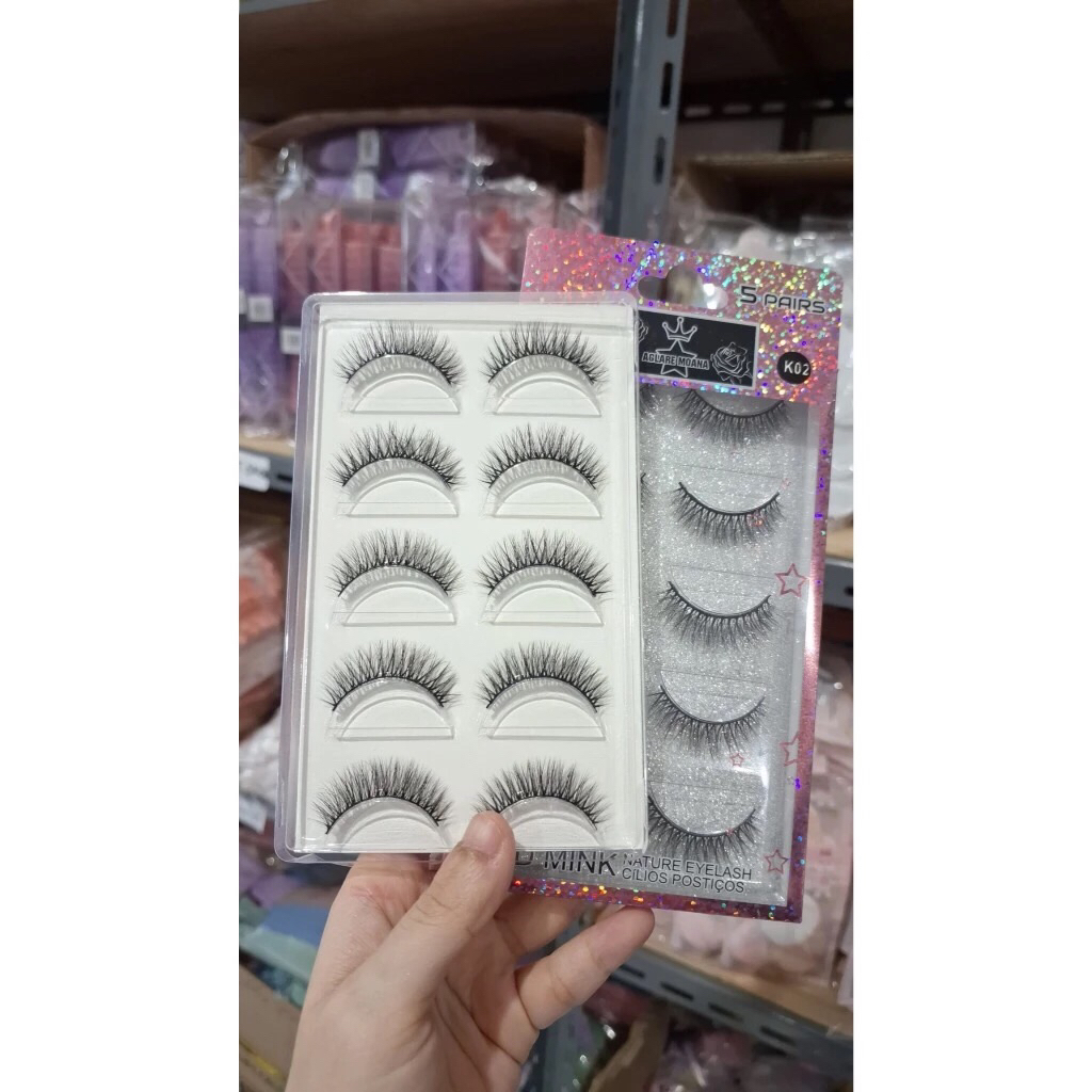 5 PASANG Bulumata Palsu 6D K-02Mink eyelashes