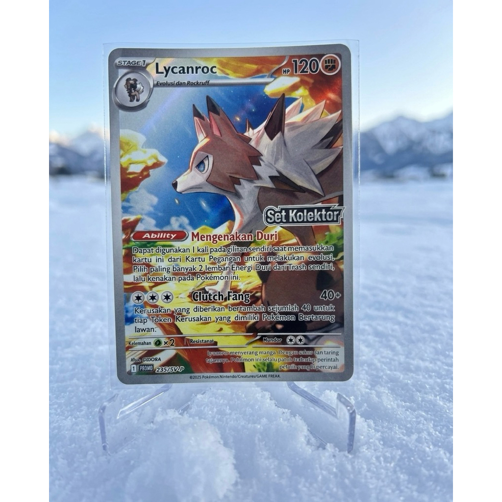Lycanroc Original 100% Set Kolektor TCG Indonesia