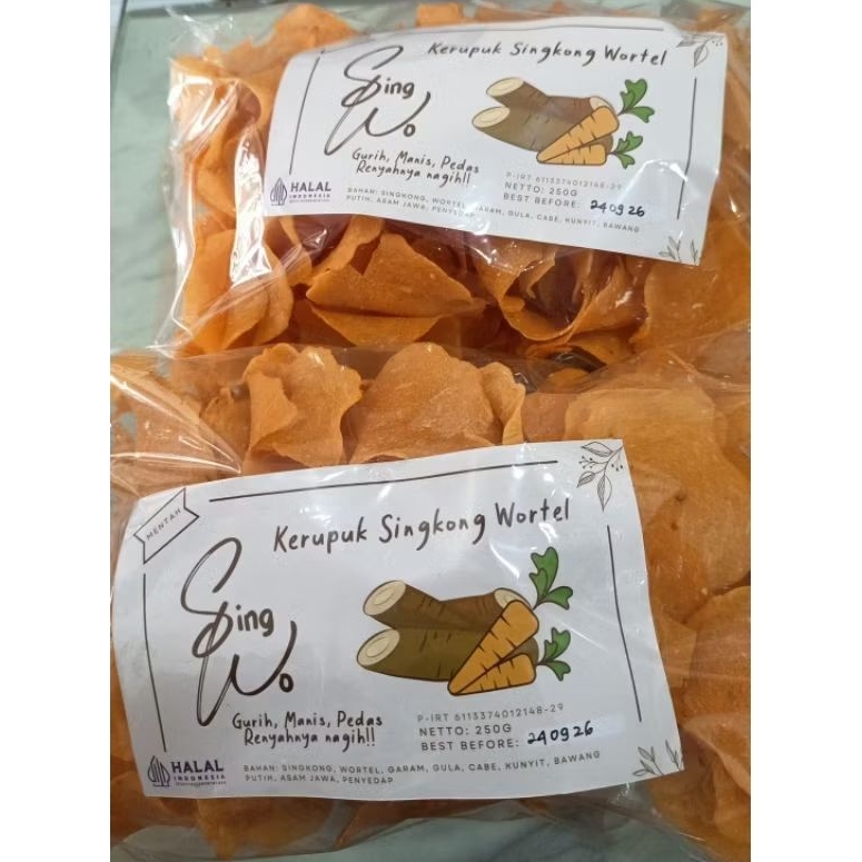 Krupuk Singkong Wortel mentah, 250gr