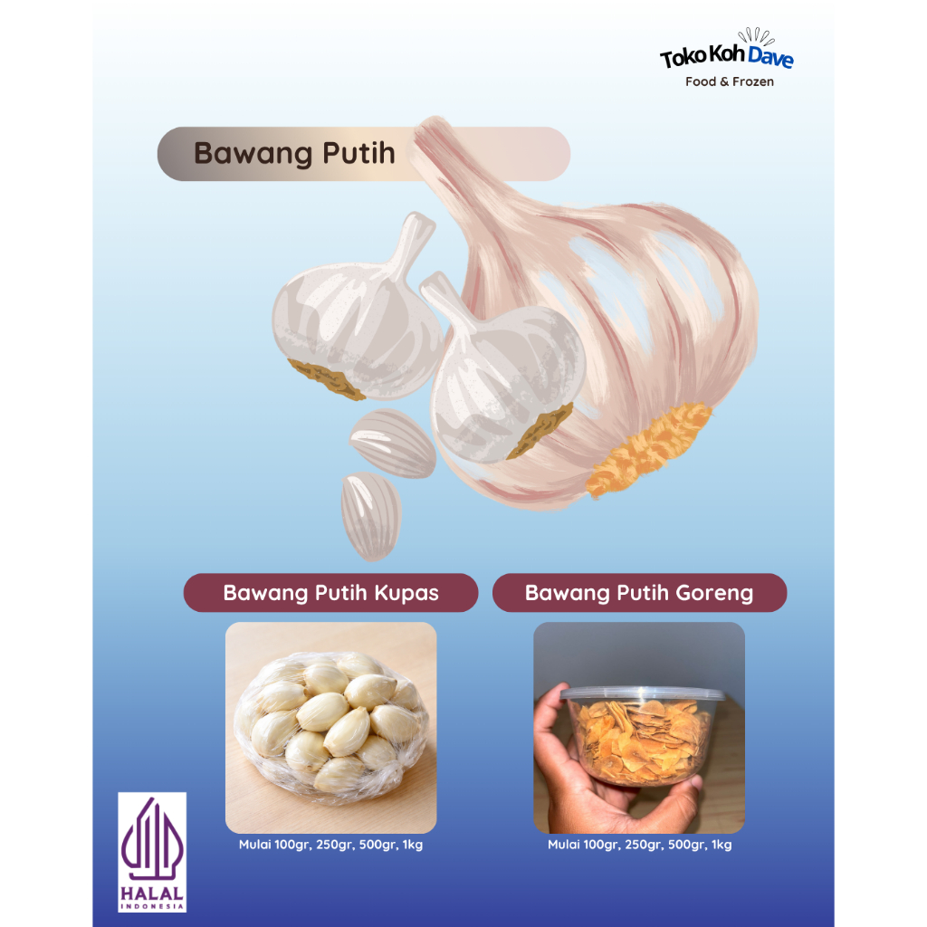 Perbawangan Putih - Baput Kupas Asli Pasar Induk Kjati, Bawang Putih Goreng Gurih Nikmat