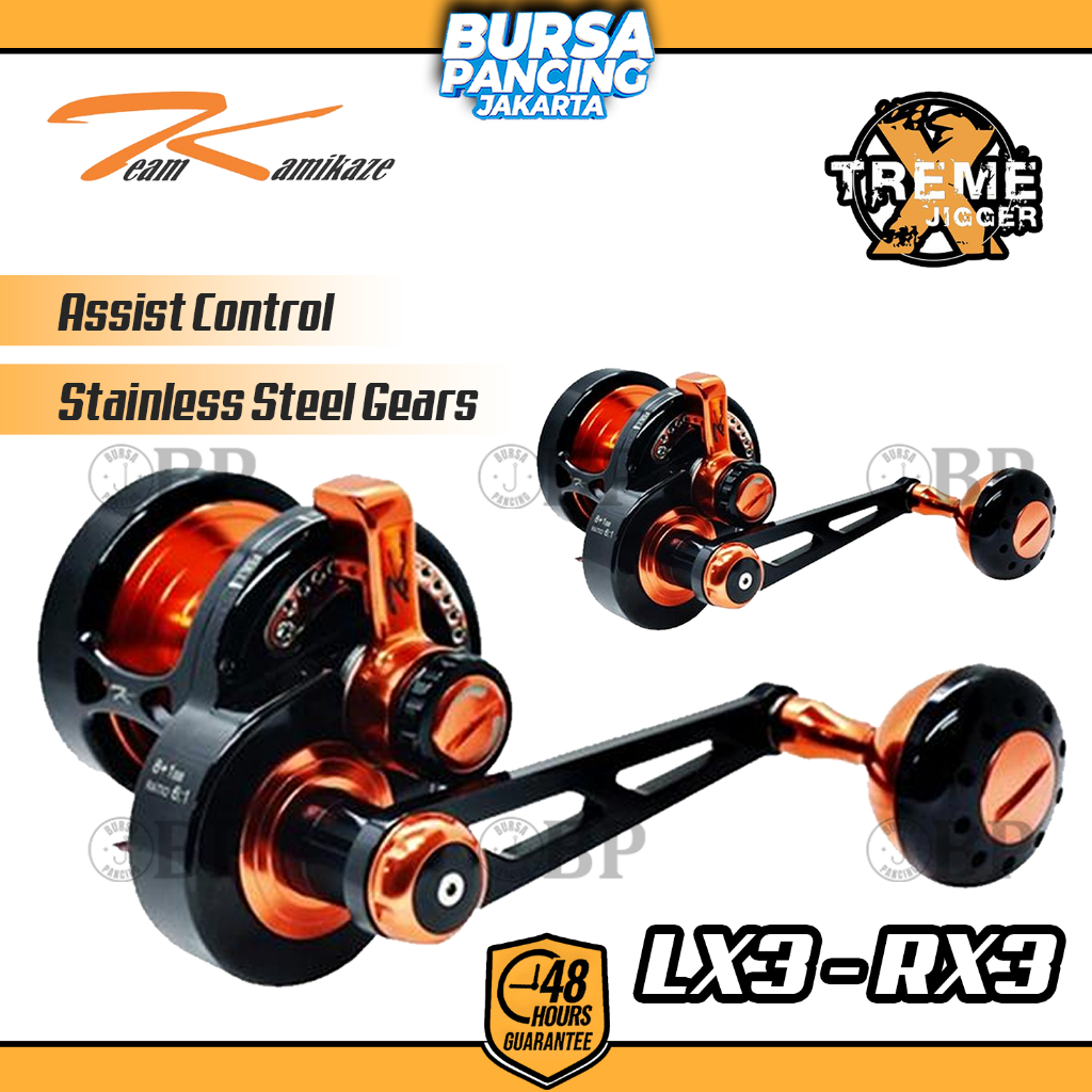 Team Kamikaze Reel Pancing Xtreme Jigger Light Series LX3 - RX3 8+1BB 6061-T6 Machine One Piece