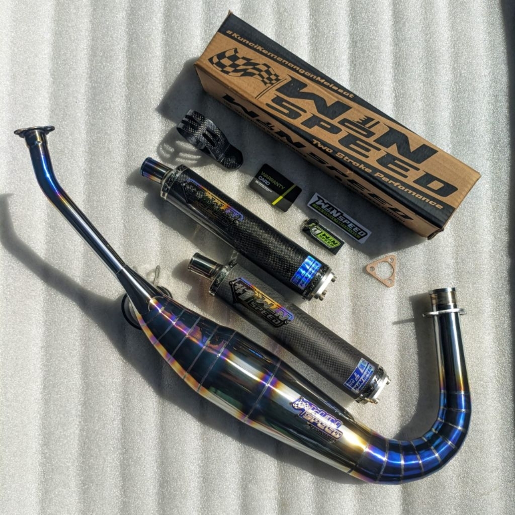 KNALPOT KOLONG PDK HALF BLUE RX KING SILINCER KARBON PLAIN ORIGINAL WINSPEED