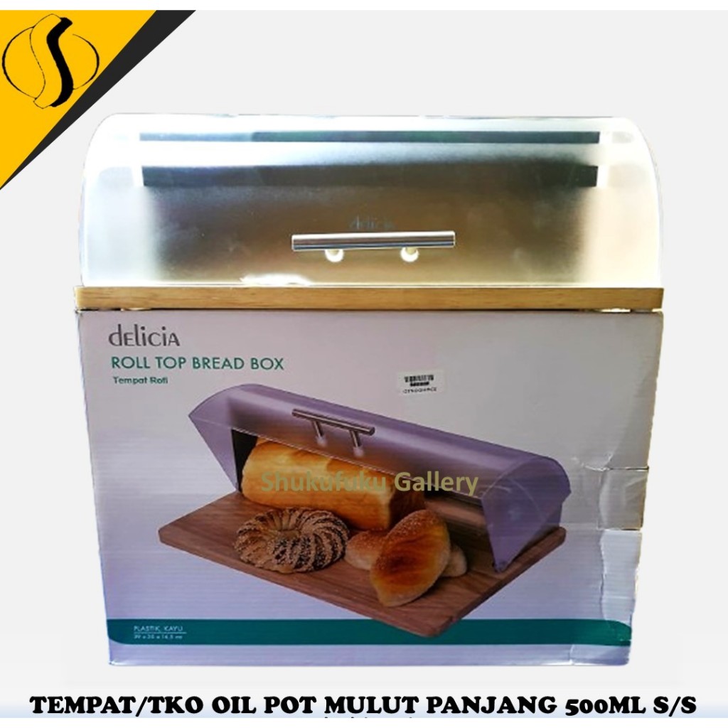TEMPAT KUE TAWAR DAN ROTI / DELICIA ROLL TOP BREAD BOX/ DELICIA TEMPAT ROTI KAYU