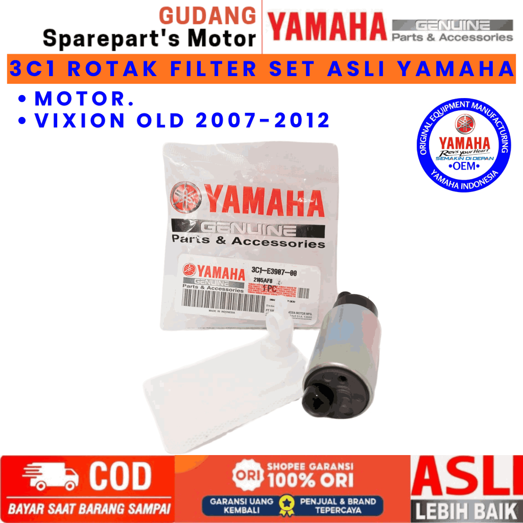 3C1 ROTAK + FILTER BENSIN ASLI YAMAHA VIXION OLD PRESISI KUALITAS TERJAMIN DAN TAHAN LAMA