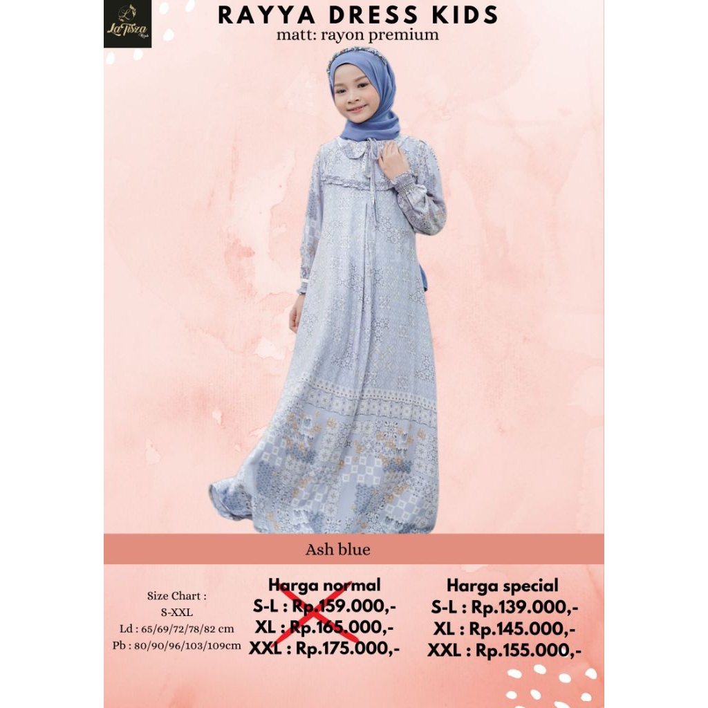 RAYYA DRESS KIDS BY LATISZA/ DRESS KIDS KEKINAAN/