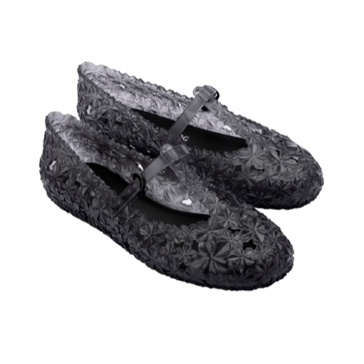 Sepatu Flat Wanita Melissa Daphnis Ballerina + Susan Fang Ad Smoke Black