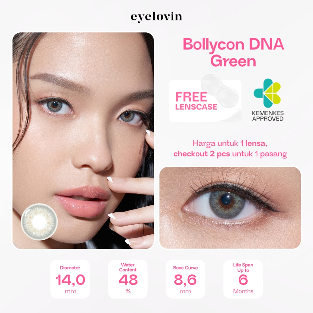 EYELOVIN Softlens EOS - Bollycon DNA Green (1 pc/sebelah)