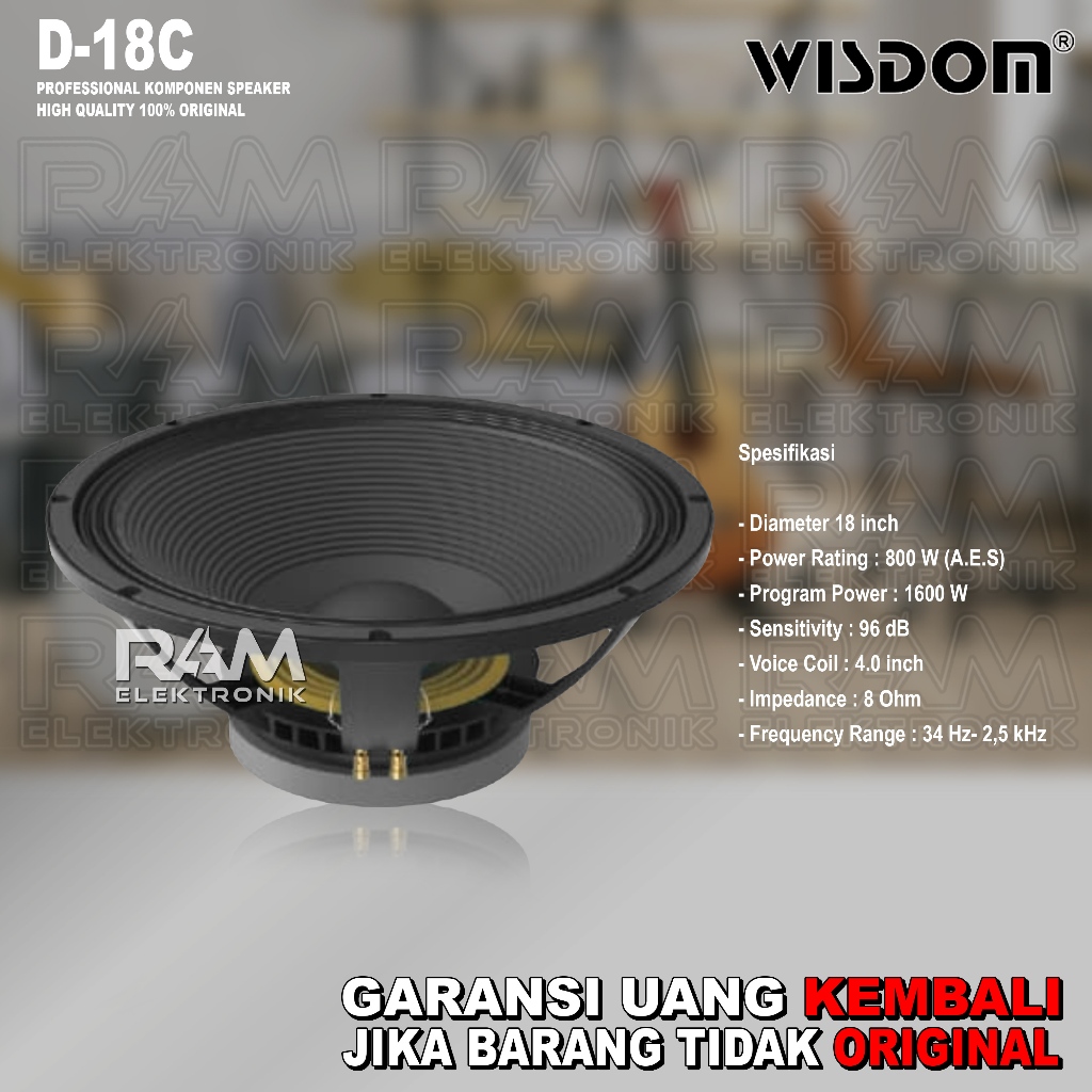 Komponen Speaker 18 Inch WISDOM D18C / D18-C / D-18 C Coil 4 Original