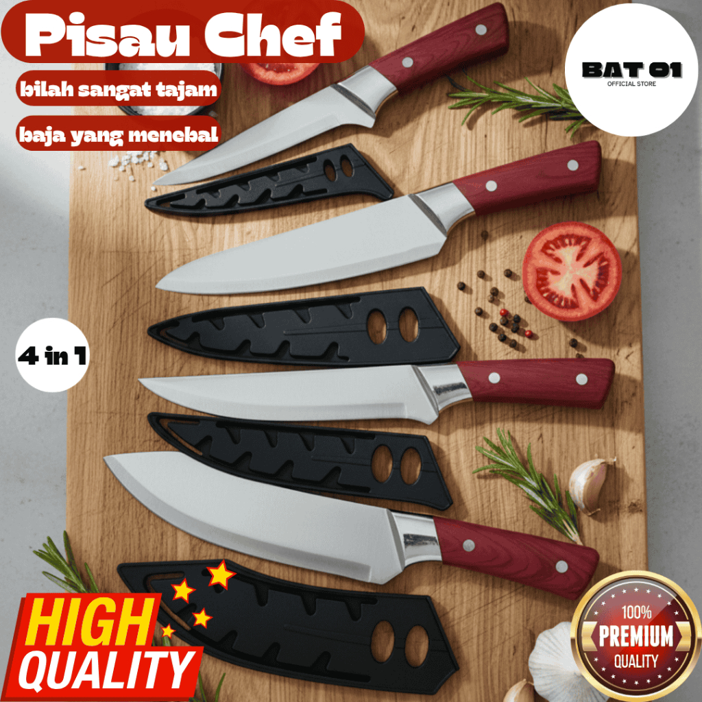 Pisau Dapur Stainless Stell Daging Boning Pisau Super Tajam Baja Asli Import bat01