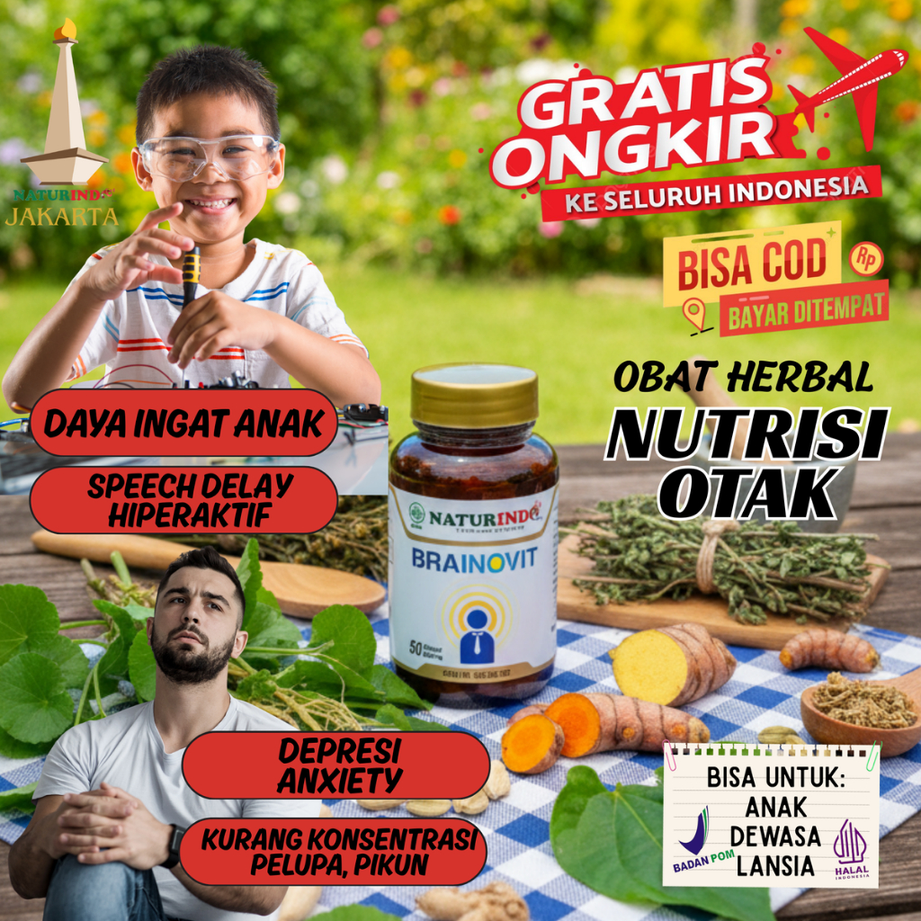 Brainovit Naturindo Multivitamin Obat Vitamin Otak Anak Umur 4 5 6 710 Tahun Daya Ingat Speech Delay