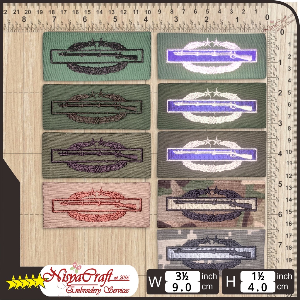 NCEP0101-0493 US Army Combat Infantryman Badge (CIB) 3rd Award For M65 OG107 M41 M43 Field Jacket OC