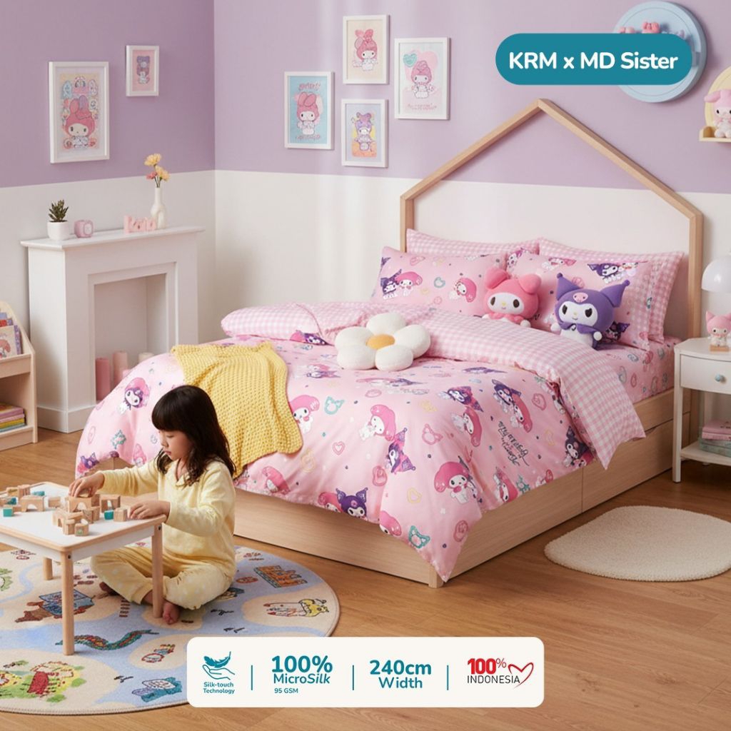 Bedcover Set Motif UNICORN / KUDA PHONY / Mickey Mouse / Frozen / Labubu / Kuromi / My Melody / Pika