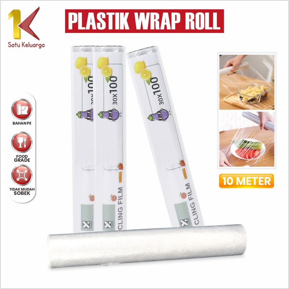 Satu Keluarga Plastik Wrap Roll Pembungkus Makanan Serbaguna 30Cm x 10Meter C978 Plastik Wrapping Bu