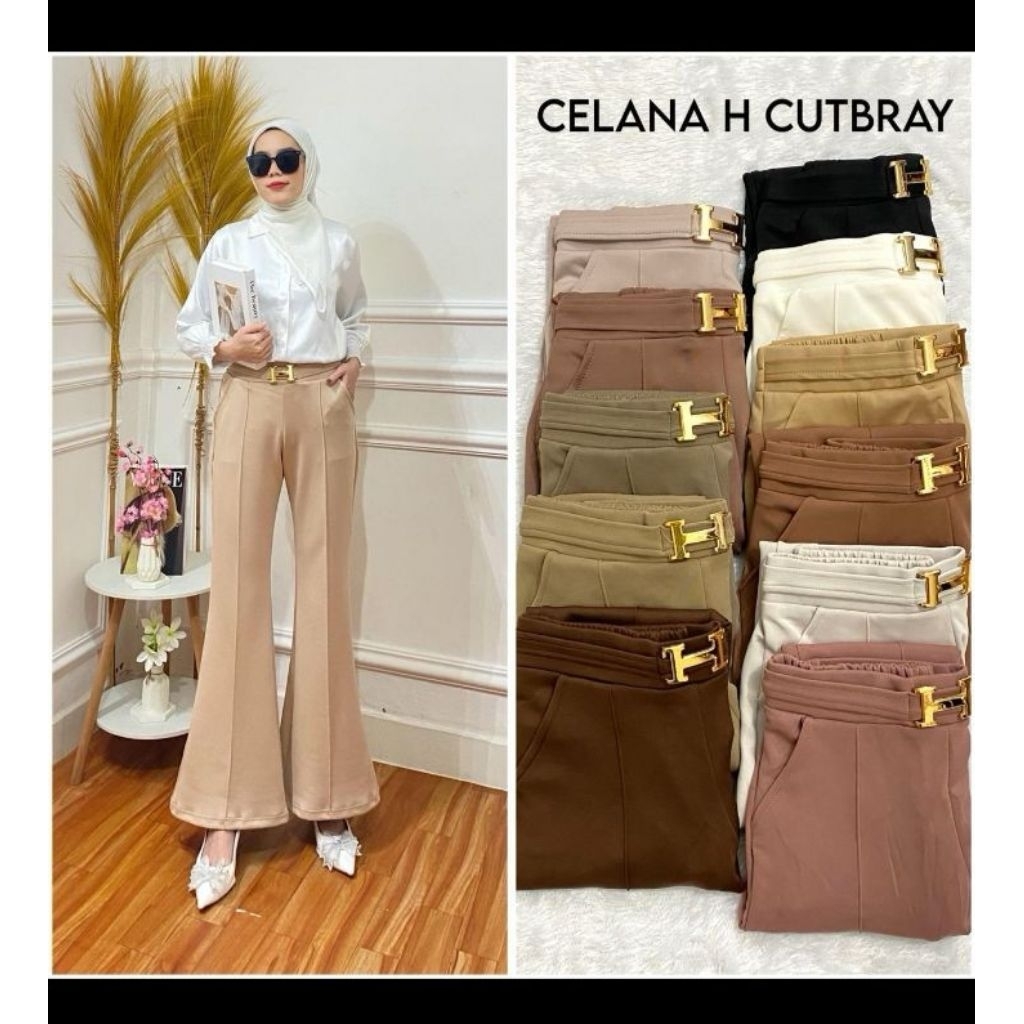 Celana cutbray H scuba super nyaman