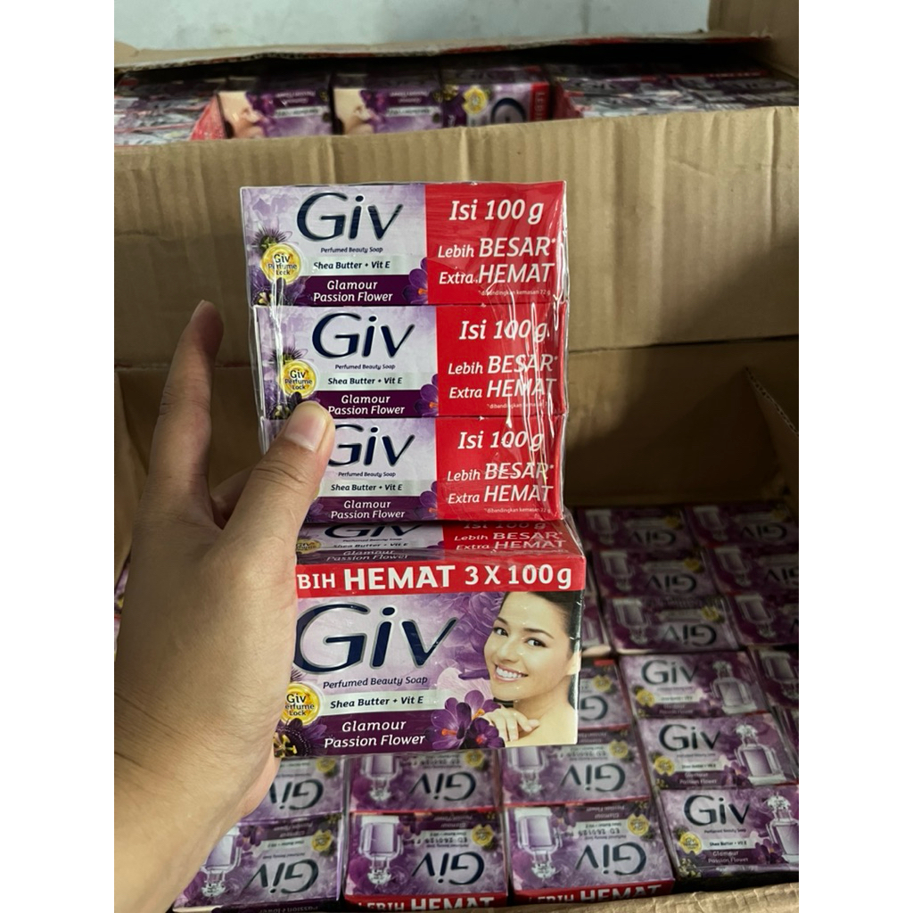 Giv sabun batang kemasan besar 100 gram isi 6 pcs /batang glamour fashion fower