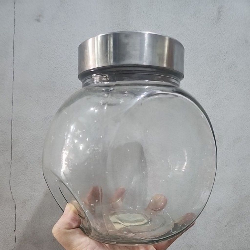 toples kaca miring yoshikawa tutup peyot sikit F6213-4M toples cendol kaca condiment glass jar