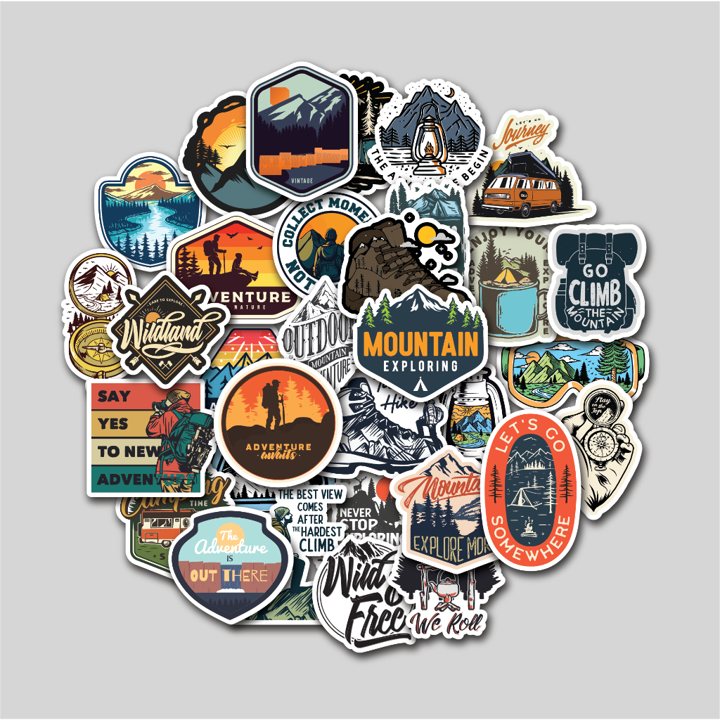 STICKER PACK OUTDOOR ADVENTURE | STICKER TUMBLER | STIKER LAPTOP KOPER HELM