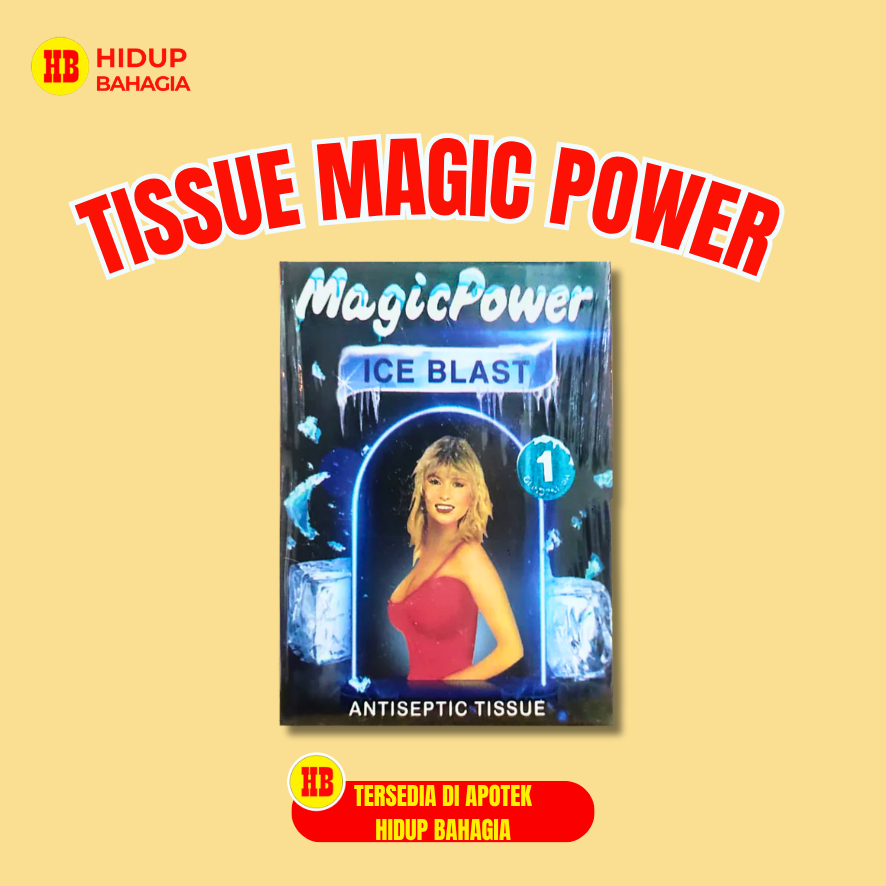 6 Sachet Tisu Magic Power Ice Blast - Aroma Ice Blast, Menjaga Kebersihan, Efek Tahan Lama