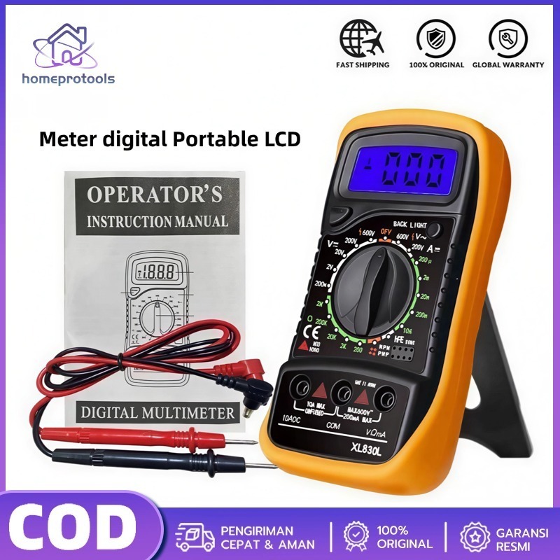 Avometer Multiteste DT9205A Penguji Kapasitor Multimeter Profesional Menghitung Voltmeter Cerdas AC 