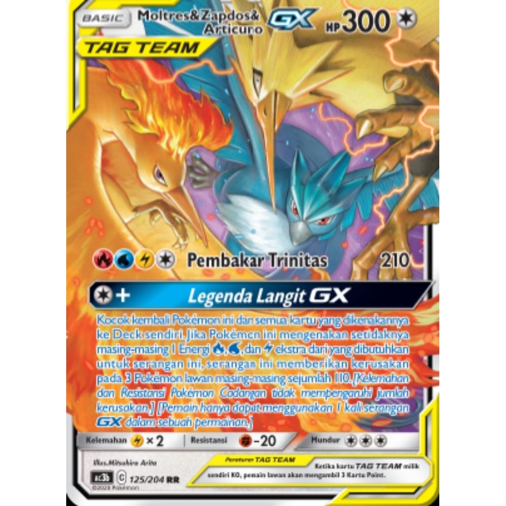 TCG Pokemon Trio legend bird Moltres, Articuno, & zapdos GX NM