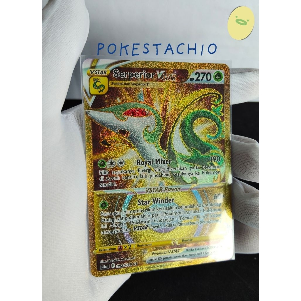 Serperior Vstar Gold, pokemon card, kartu pokemon