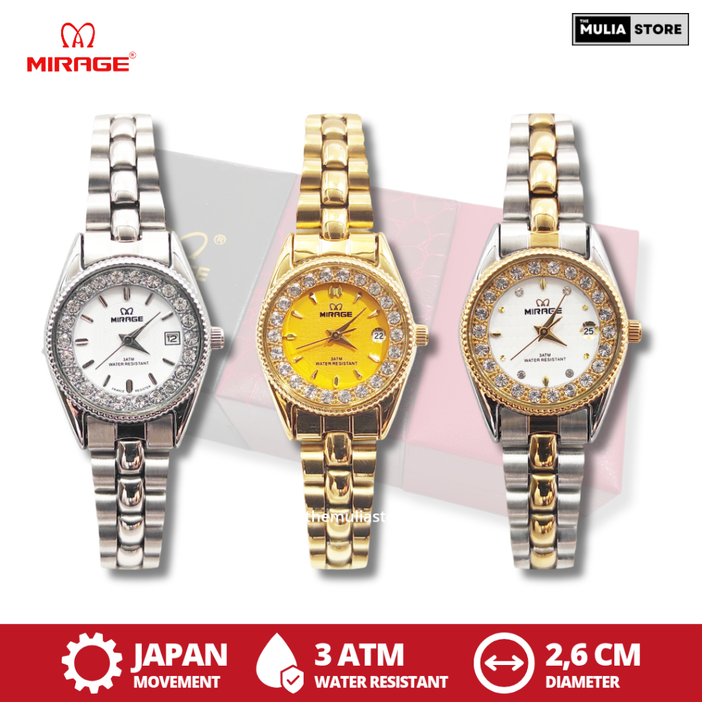 MIRAGE Jam Tangan Wanita Mirage Original 1580 Tanggal Analog
