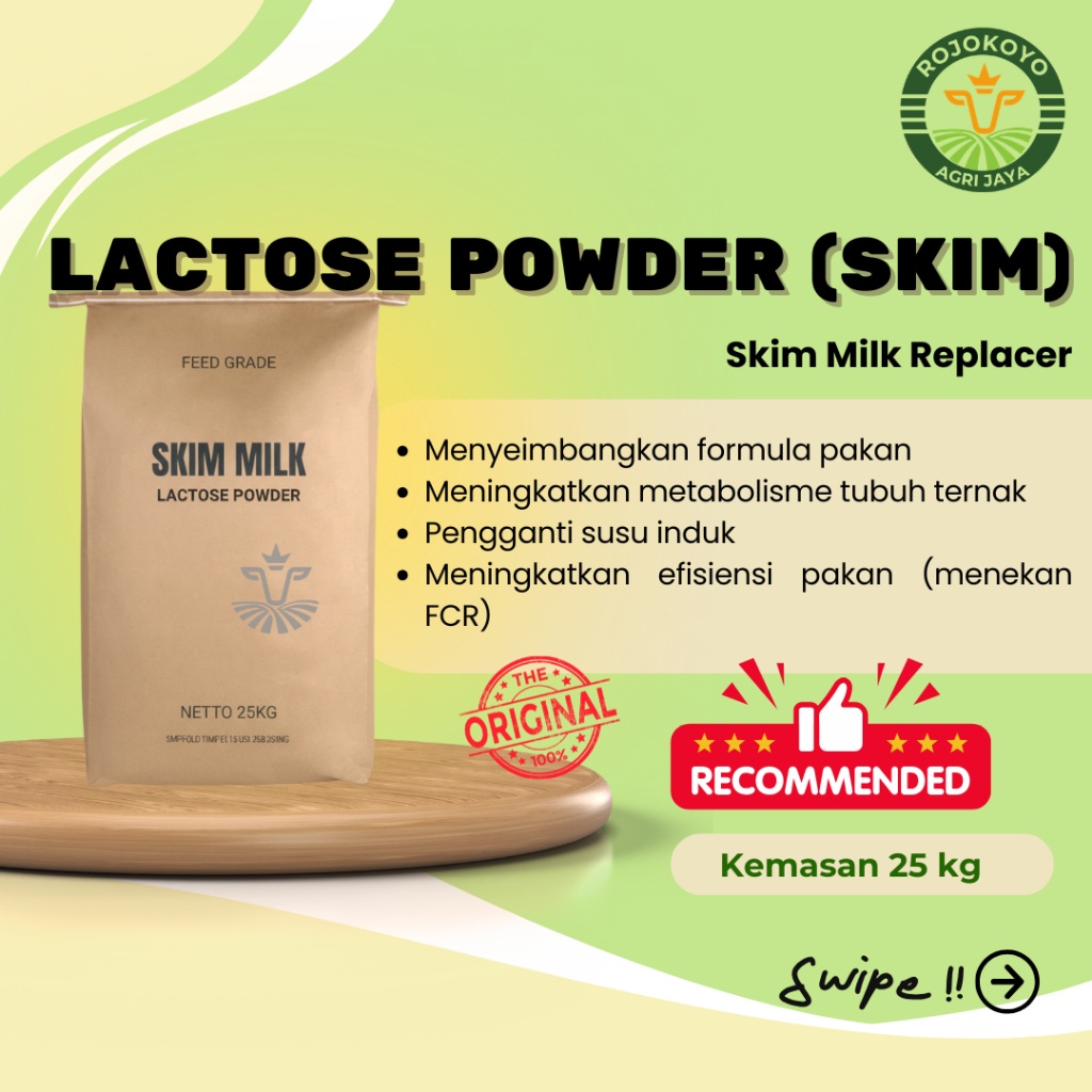 Skim Milk Replacer-Lactose Powder Lactoskim Feed Grade 25kg - Suplemen Susu Skim untuk Hewan