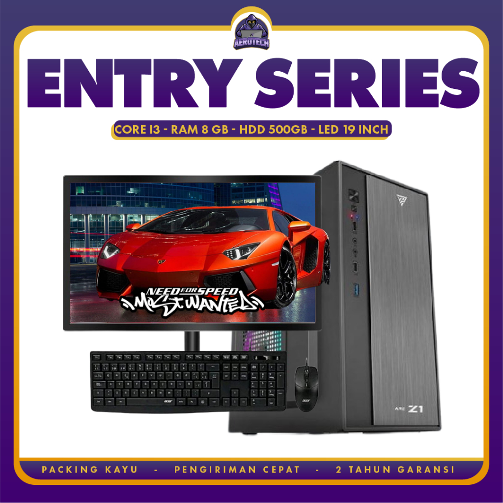 PC RAKITAN CORE I3 UNTUK ADMIN, SEKOLAHAN DAN KANTORAN FULLSET