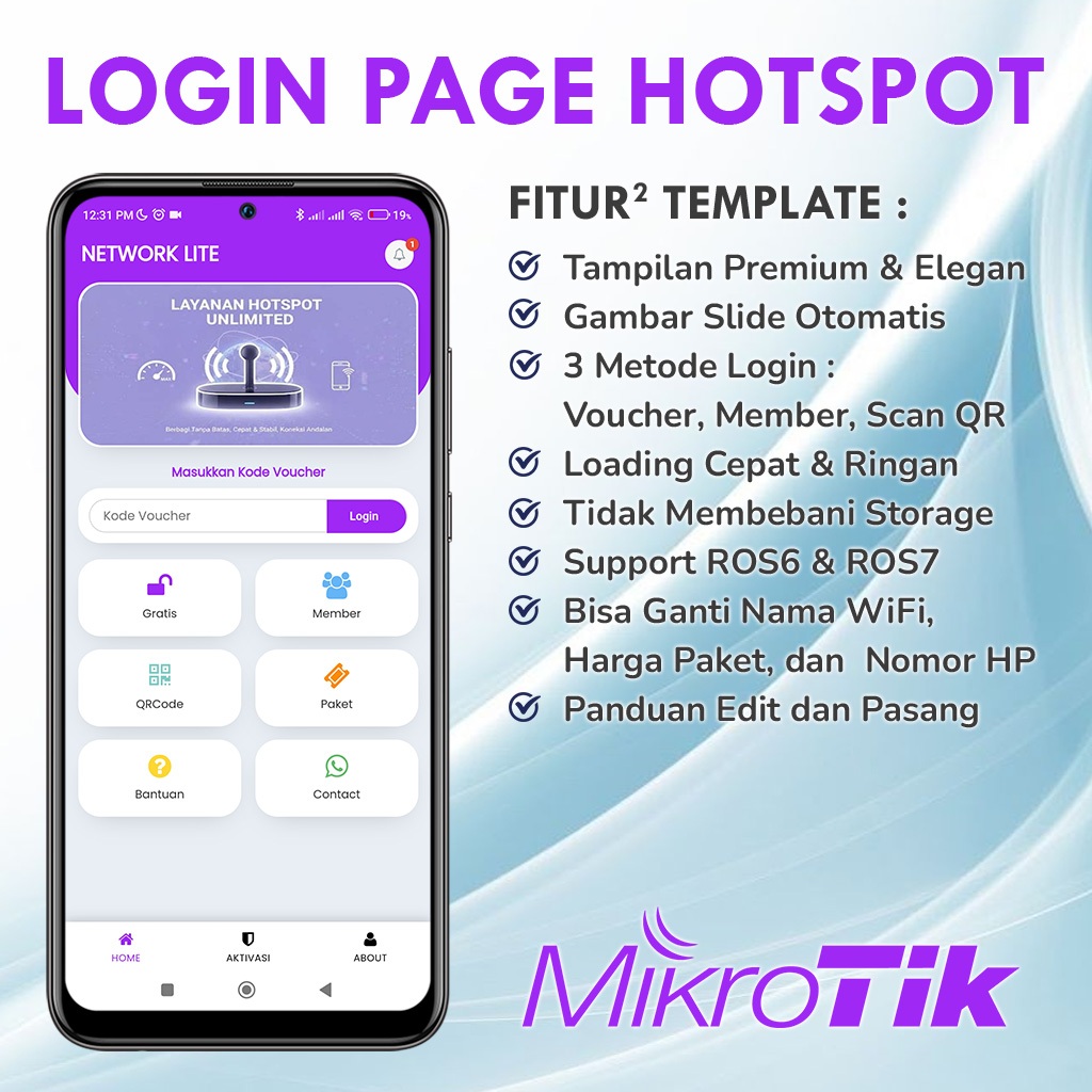Network Lite - Template Login Page Hotspot MikroTik Premium