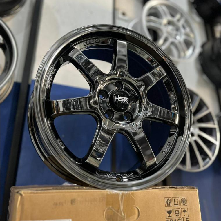 Velg Mobil Jdm Black Chrome Ring 17 HSR TJH Pcd5x100 Black Chrome Bestfor Altis New Avanza Sienta