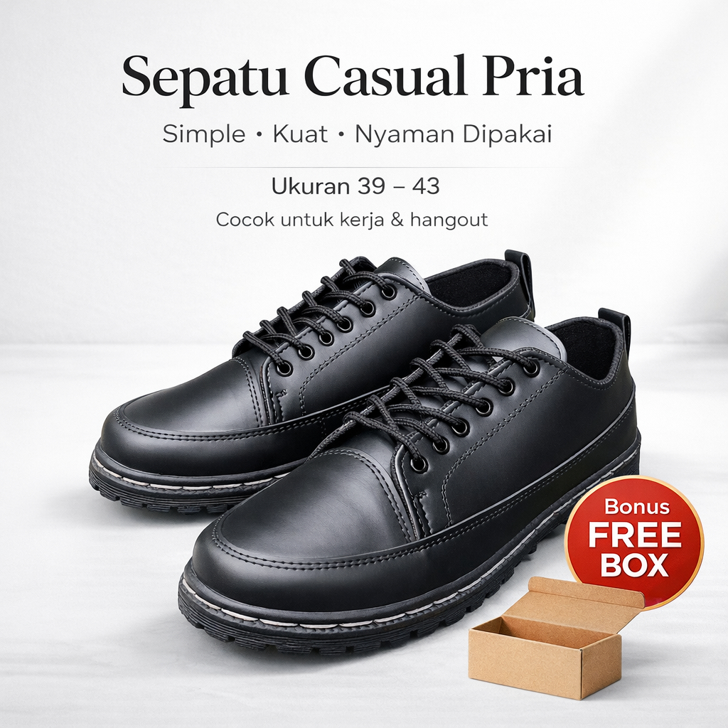 SEPATU DOCMART PRIA | SEPATU HITAM PRIA | SEPATU KERJA PRIA | SEPATU SAFETY PRIA ORIGINAL 100%