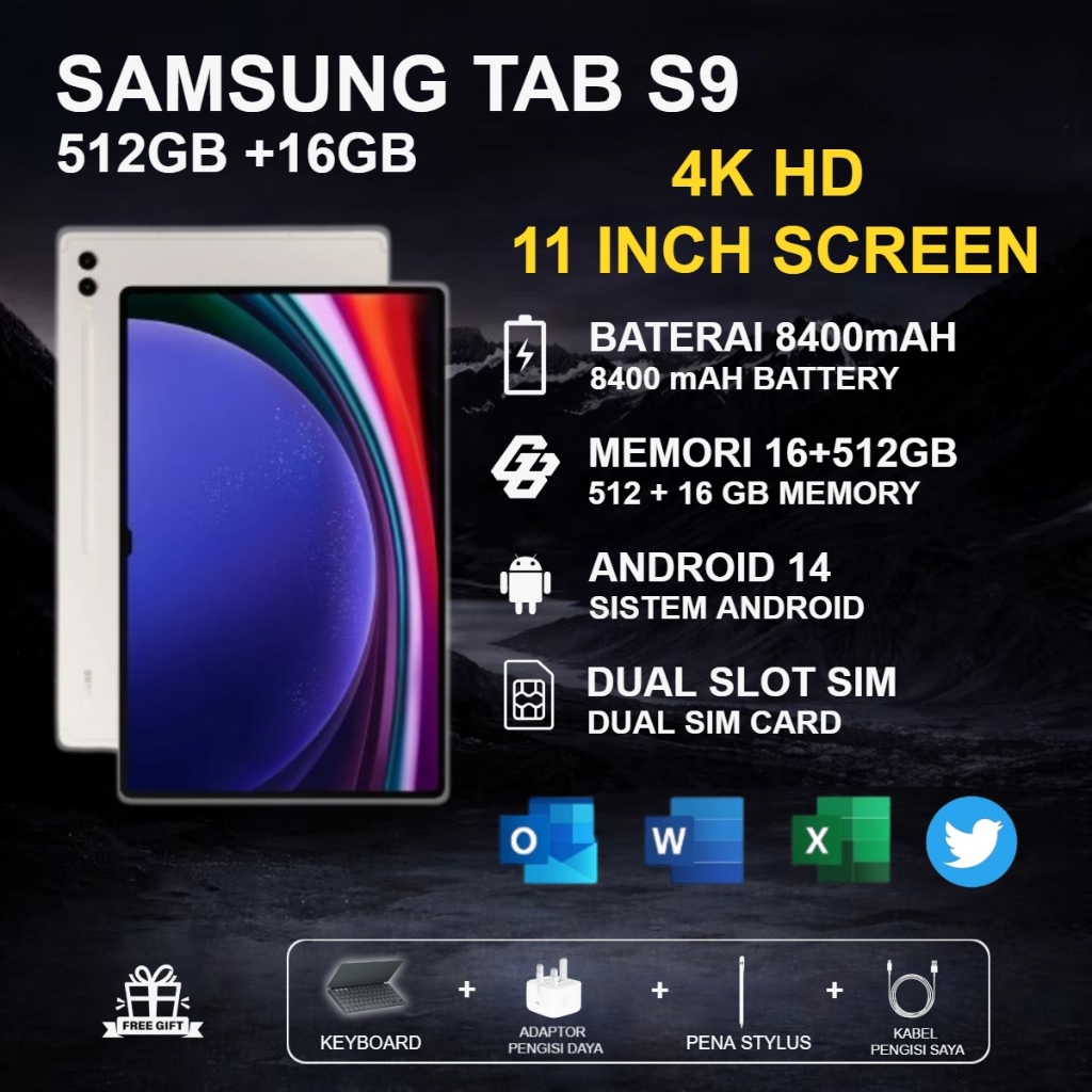 Samsung Galaxy Tab S9 11-inch Tablet || Dual 120Hz Refresh Rate || 8400mAh Battery || AMOLED Display
