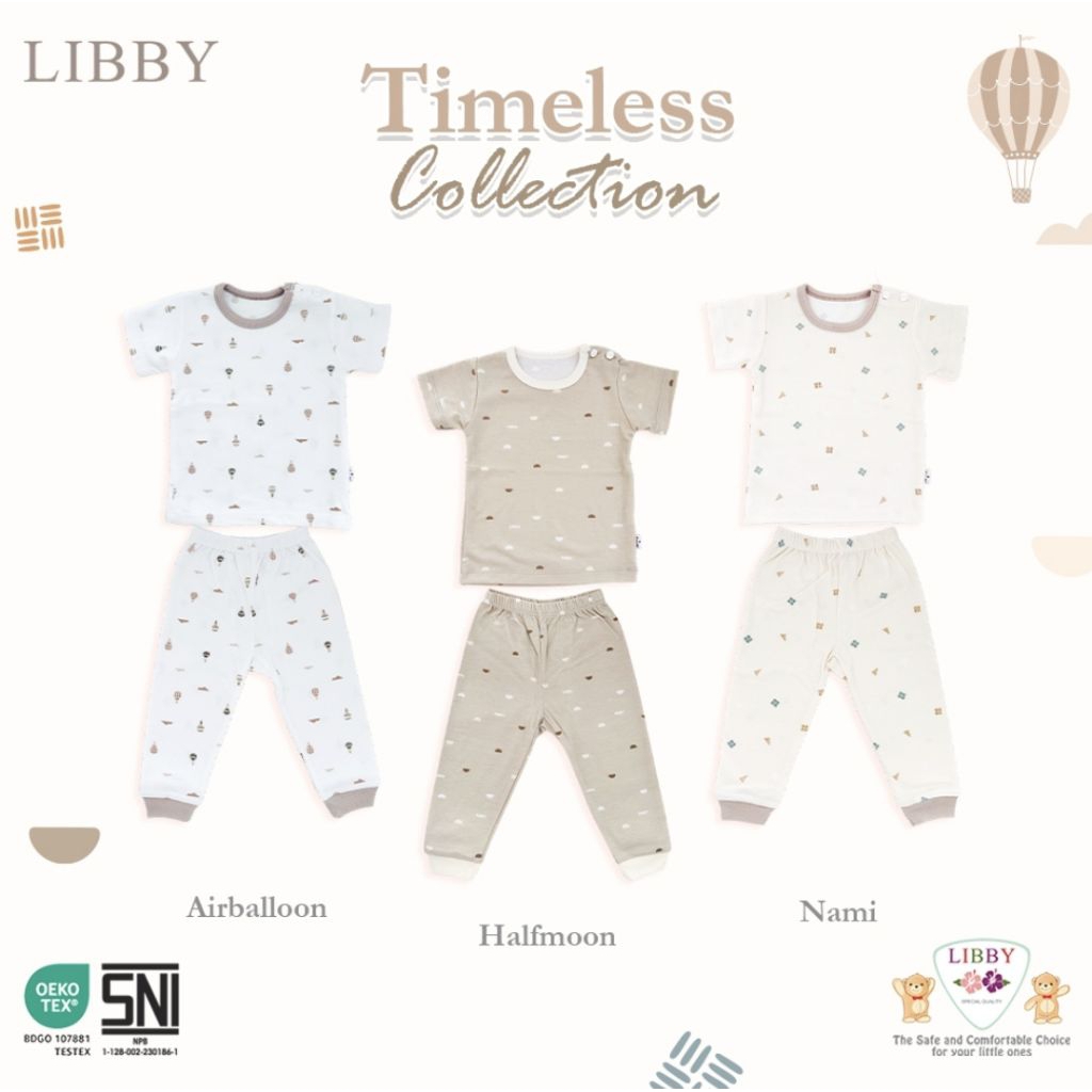 LIBBY Stelan Oblong Pendek Celana Panjang size S - XXL 3 stel
