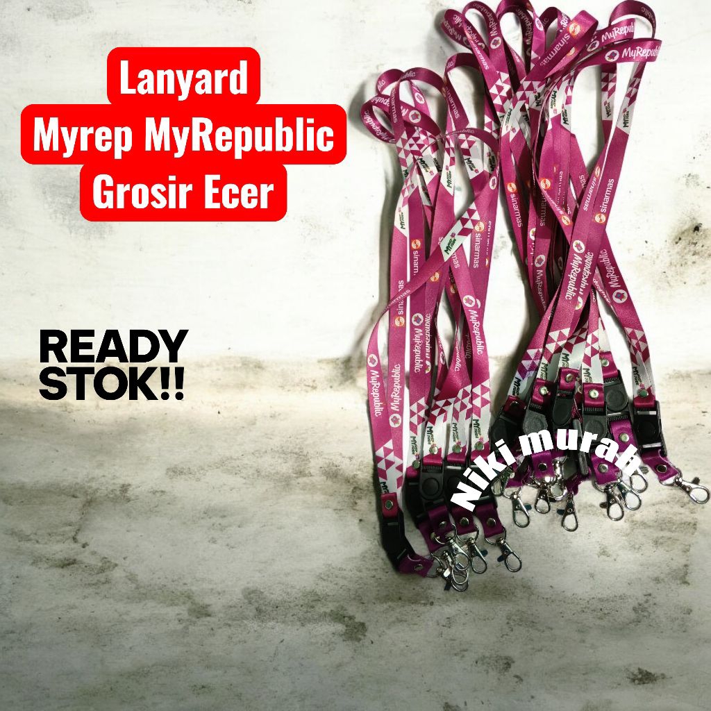 Lanyard Custom 1,5 cm Mypride MyRepublic l Tali id card MYpride myrepublic wifi PromoMurah
