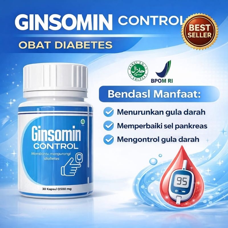 GINSOMIN CONTROL Obat Diabetes Ampuh BPOM Menurunkan Gula Darah TCM Herbal China Atasi Kencing Manis